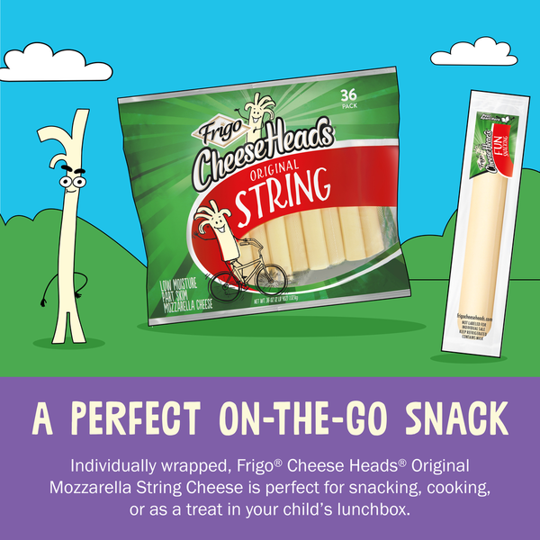 Frigo Cheese Heads Original Mozzarella String Cheese  DestGlow