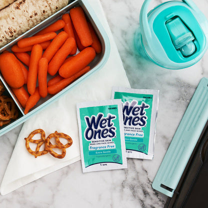 Wet Ones Singles Hand &amp; Face Wipes, Individually Wrapped, Unscented Wipes