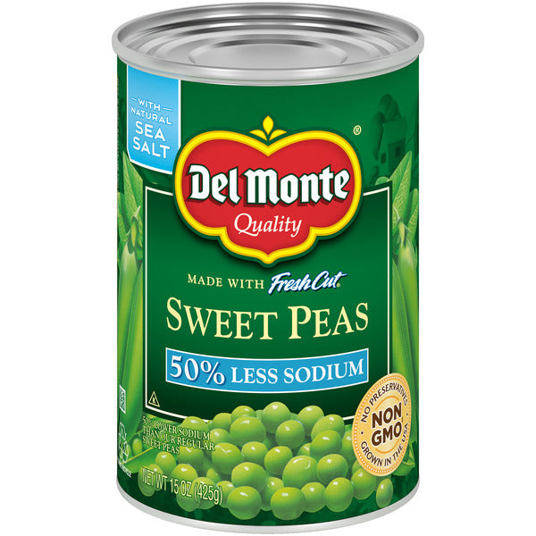 Del Monte 50% Less Sodium Sweet Peas  DestGlow