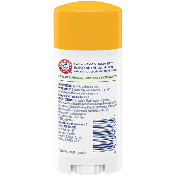 Arm &amp; Hammer Essentials Deodorant- Fresh Rosemary Lavender- Solid Oval-- Made With Natural Deodorizers- Free From Aluminum