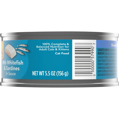 Purina Friskies Wet Cat Food, Shreds With Whitefish &amp; Sardines in Sauce