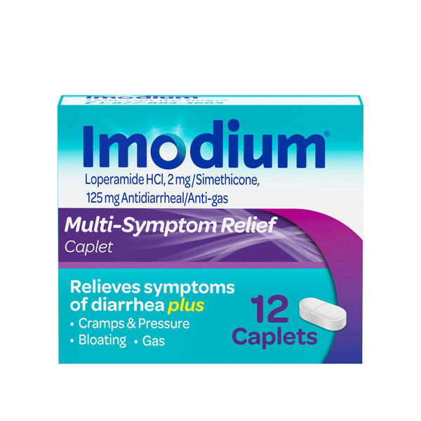 IMODIUM Multi-Symptom Relief Anti-Diarrheal Medicine Caplets, 12 ct  DestGlow