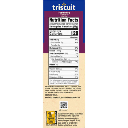 TRISCUIT Rosemary &amp; Olive Oil Whole Grain Wheat Crackers
