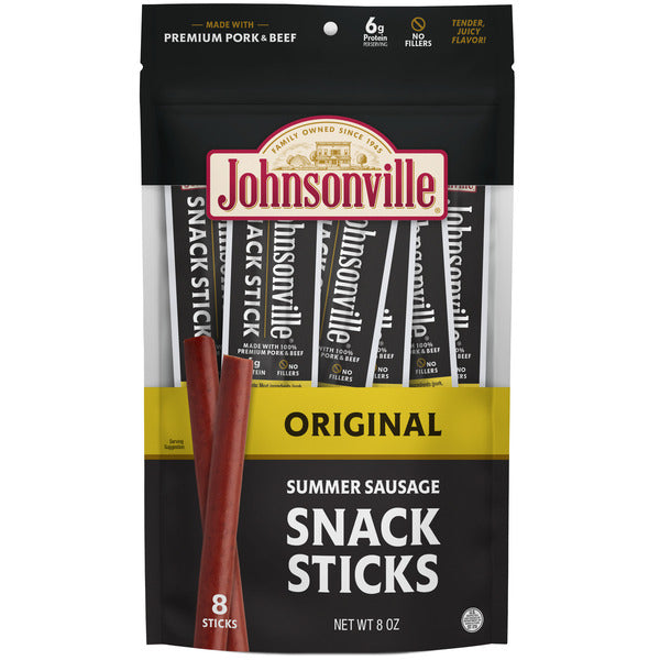 Johnsonville Original Summer Sausage Snack Sticks Pouch  DestGlow