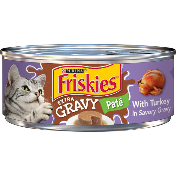 Purina Friskies Gravy Pate Wet Cat Food, Extra Gravy Pate With Turkey in Savory Gravy