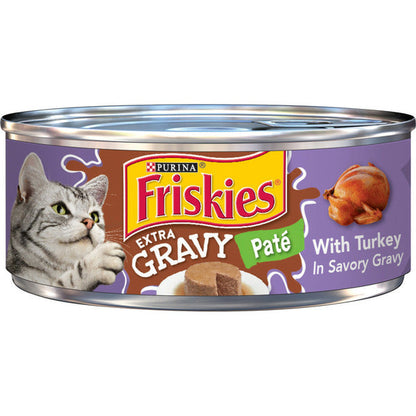 Purina Friskies Gravy Pate Wet Cat Food, Extra Gravy Pate With Turkey in Savory Gravy