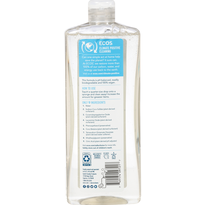 Ecos Dish Soap, Free &amp; Clear, Plant Powered