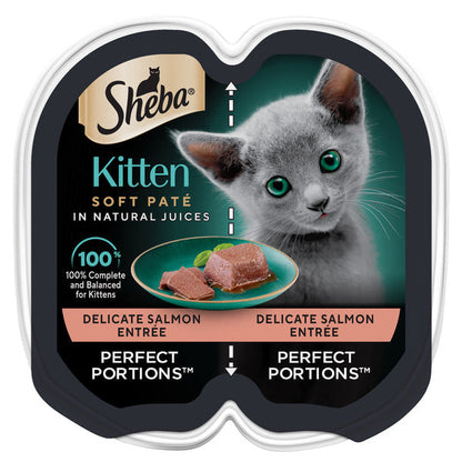 SHEBA PERFECT PORTIONS Perfect Portions Kitten Wet Cat Food Pate Salmon Entree, 2.6 oz. Twin-Pack Tray