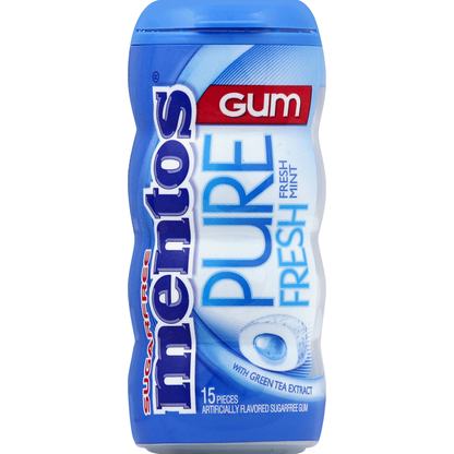 Mentos Gum, Fresh Mint, with Green Tea Extract  DestGlow