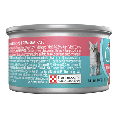 Purina ONE Grain Free, Natural Pate Wet Kitten Food, Healthy Kitten Chicken &amp; Salmon Recipe