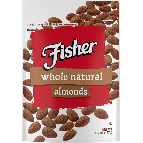 Fisher Snack Fisher® Whole Natural Almonds 4.5 oz. Pouch  DestGlow