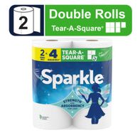 SPARKLE TEAR-A-SQUARE PAPER TOWELS, 2 DOUBLE ROLLS️  DestGlow