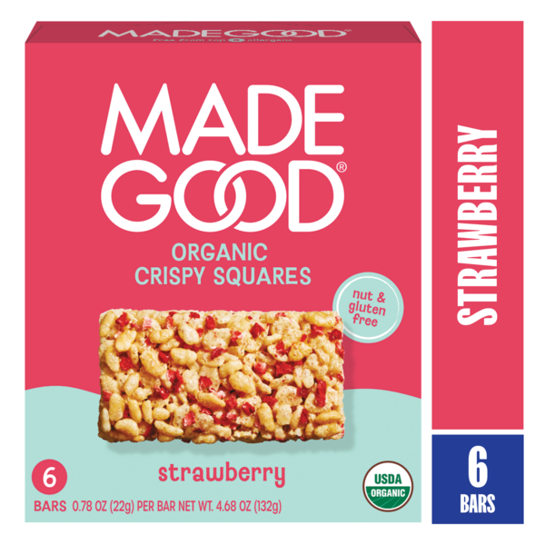 MadeGood Strawberry Crispy Squares  DestGlow
