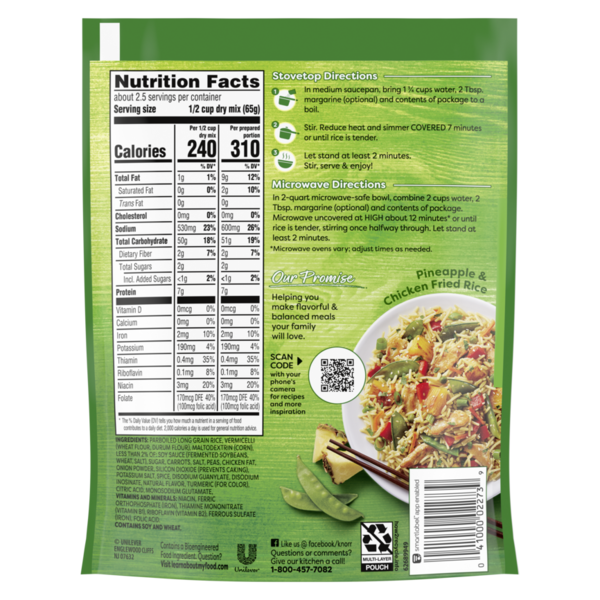 Knorr Rice Sides Chicken Fried Rice With Long Grain Rice And Vermicelli Pasta  DestGlow