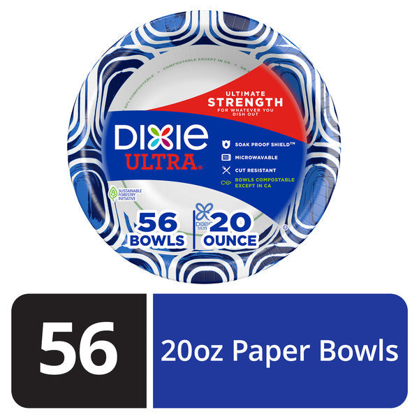 DIXIE Paper Bowls, 20oz Disposable Bowls (Designs May Vary)  DestGlow