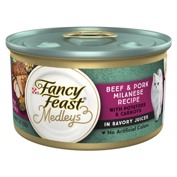 Fancy Feast Medleys Beef &amp; Pork Milanese with Carrots &amp; Potatoes in Savory Juices  DestGlow