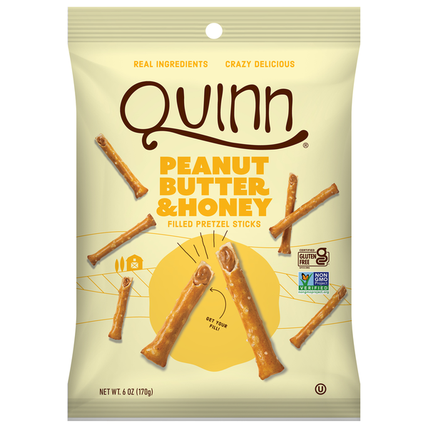 Quinn Snacks Peanut Butter &amp; Honey Filled Pretzel Sticks  DestGlow