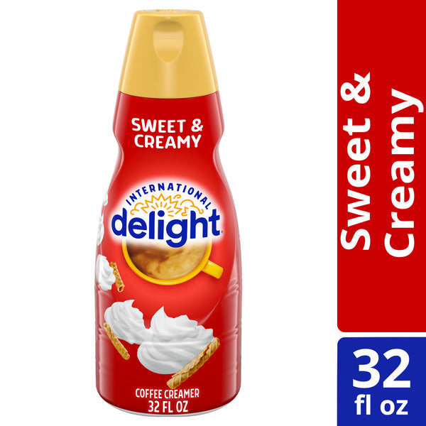 International Delight Coffee Creamer, Sweet &amp; Creamy, Refrigerated Flavored Creamer, 32 FL OZ Bottle  DestGlow