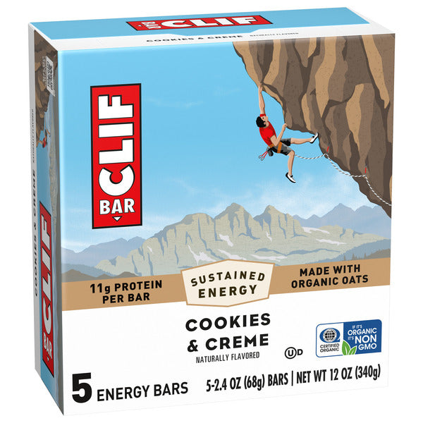 CLIF BAR Energy Protein Bars, Cookies &amp; Creme, Non-Gmo 12 oz  DestGlow