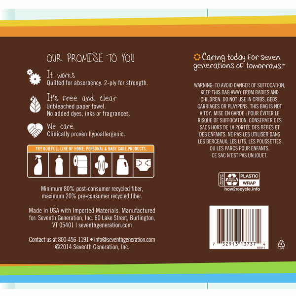 Seventh Generation Paper Towel Rolls Unbleached Chlorine Free  DestGlow