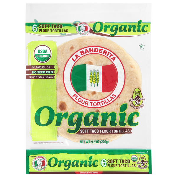 La Banderita Organic Soft Taco Flour Tortillas