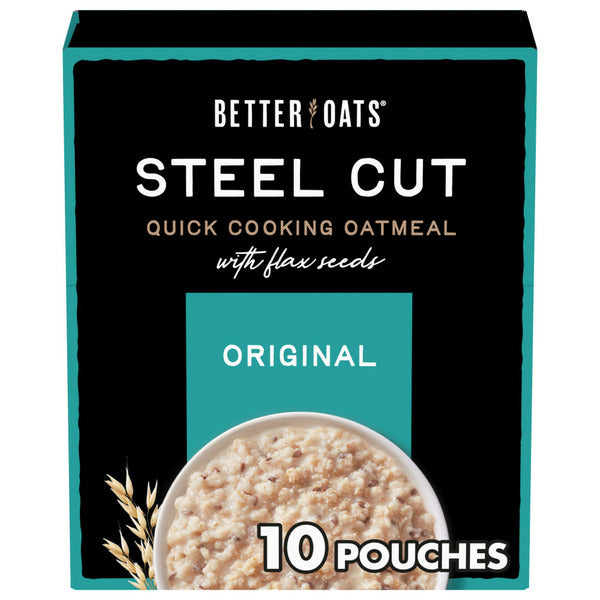Better Oats Steel Cut Original Instant Oatmeal with Flax Seeds  DestGlow