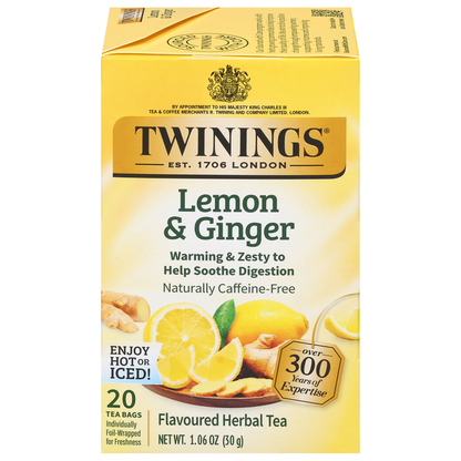 Twinings Tea Bags Lemon &amp; Ginger Herbal Tea