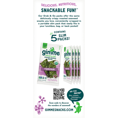 gimMe Grab &amp; Go Roasted Teriyaki Seaweed Snacks Value Pack