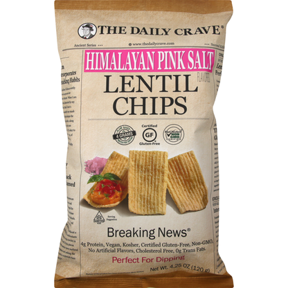 The Daily Crave Lentil Chips, Himalayan Pink Salt