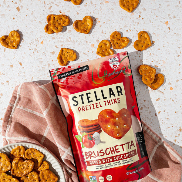 Stellar Snacks Bruschetta, Gluten Free Pretzel Thins  DestGlow