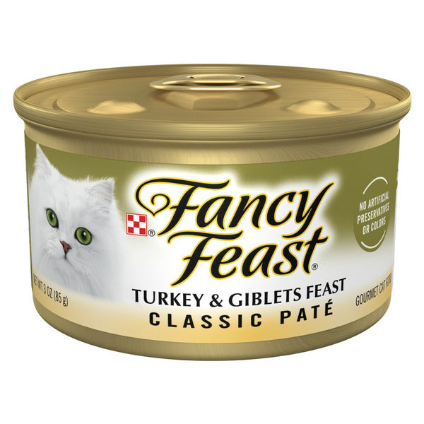 Purina Fancy Feast Turkey &amp; Giblets Feast Classic Paté Wet Cat Food  DestGlow