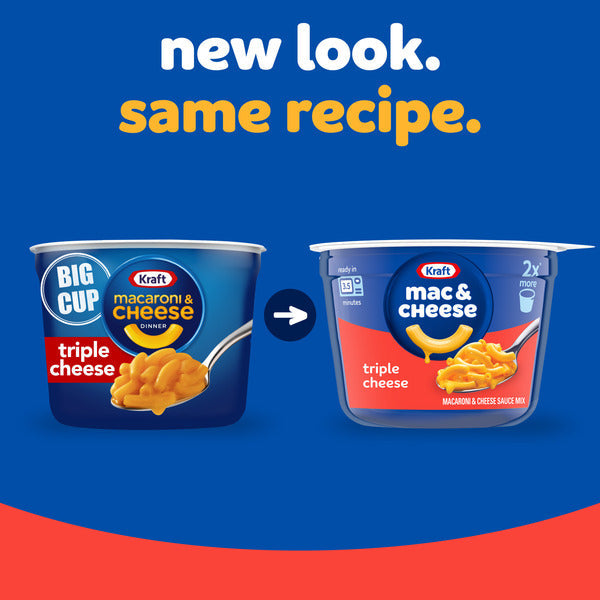 Kraft Triple Cheese Mac &amp; Cheese Easy Microwavable Big Cup Dinner  DestGlow