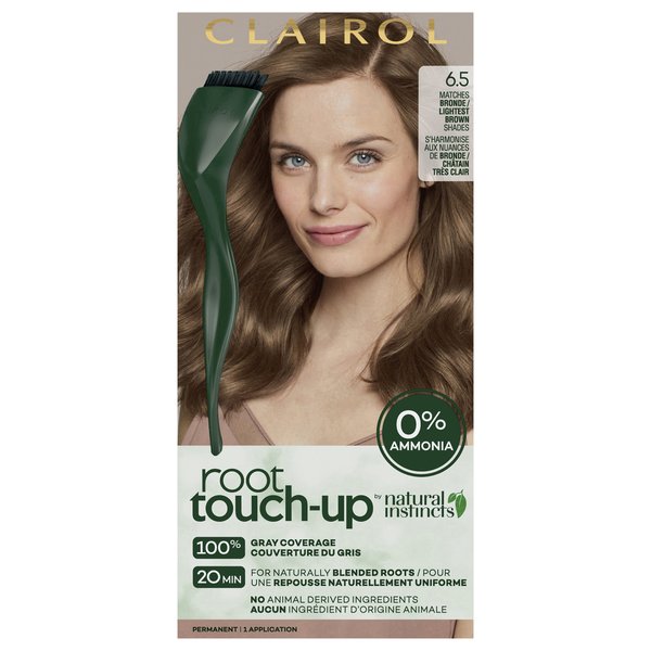 Root Touch-Up Hair Color, Permanent, 6.5 Matches Blonde/Lightest Brown Shades  DestGlow