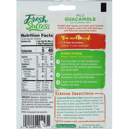 Concord Foods Mild Guacamole Seasoning Mix