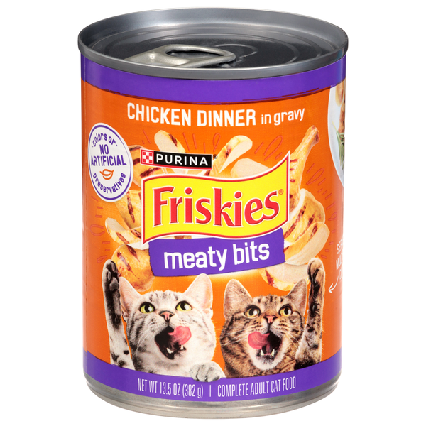 Purina Friskies Complete Adult Meaty Bits Chicken Dinner in Gravy Cat Food  DestGlow