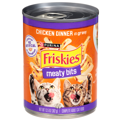 Purina Friskies Complete Adult Meaty Bits Chicken Dinner in Gravy Cat Food  DestGlow