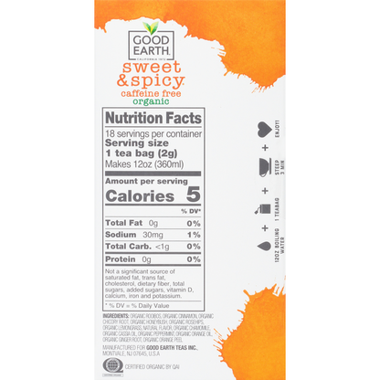 Good Earth Sweet &amp; Spicy Caffeine Free Herbal Tea