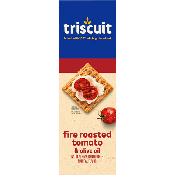 Triscuit Fire Roasted Tomato &amp; Olive Oil Whole Grain Wheat Crackers, Lunch Snacks  DestGlow
