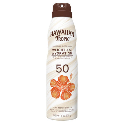 Hawaiian Tropic Clear Spray Sunscreen, SPF 50