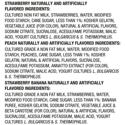 Dannon Light + Fit Regular Nonfat Yogurt, Strawberry/Strawberry Banana/Peach