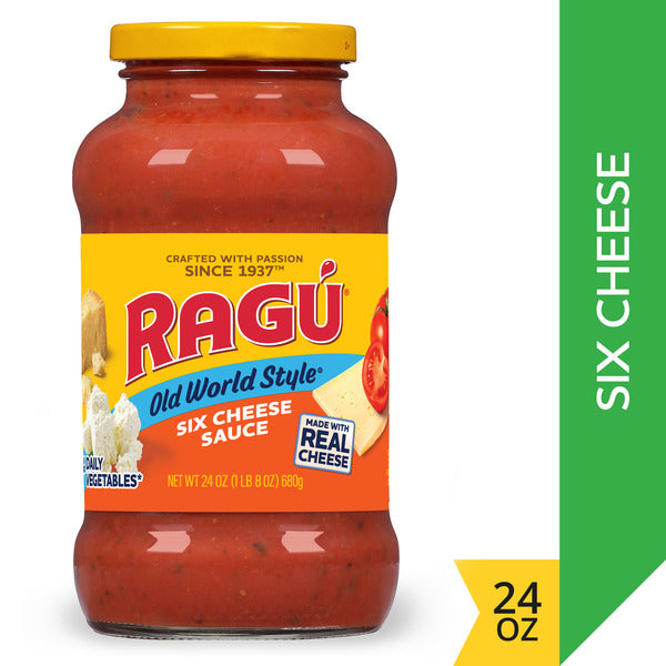 Ragu Old World Style Six Cheese Pasta Sauce with Diced Tomatoes, Onions, Basil, and Garlic, 24 oz  DestGlow