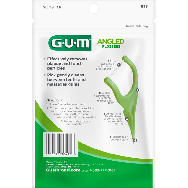 GUM Angled Flossers, Fresh Mint  DestGlow