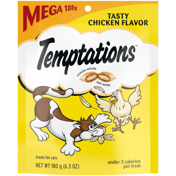 TEMPTATIONS Classic Crunchy and Soft Cat Treats Tasty Chicken Flavor