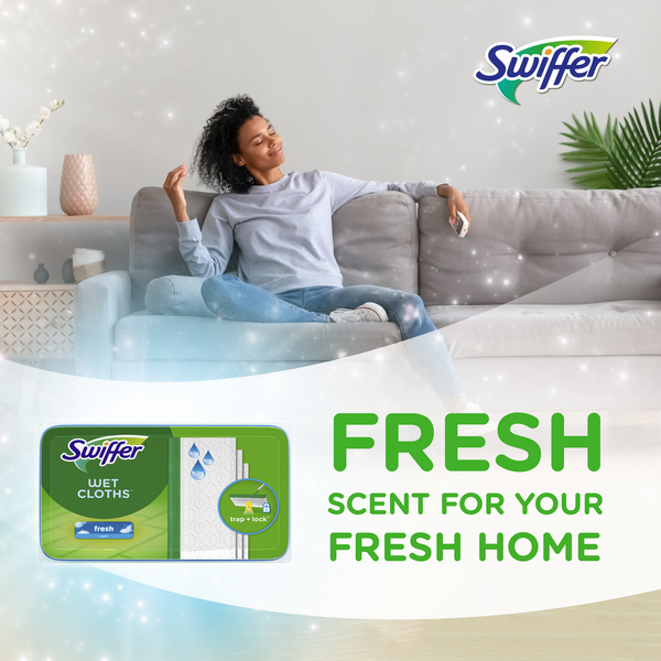 Swiffer Sweeper Wet Mopping Cloth Refills, Fresh Scent  DestGlow