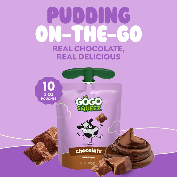 GoGo Squeez PuddingZ On-the-Go Chocolate Pudding Snack Pouches  DestGlow