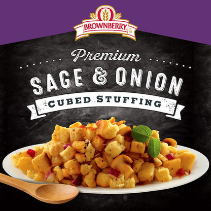 Brownberry Premium, Sage &amp; Onion, Cubed Bread Stuffing, Turkey Stuffing Mix, 12 oz
