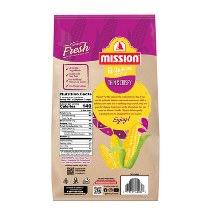 Mission Thin &amp; Crispy Yellow Corn Tortilla Chips, 9 Ounce Bag