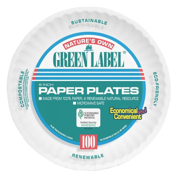 Green Label Paper Plates  DestGlow