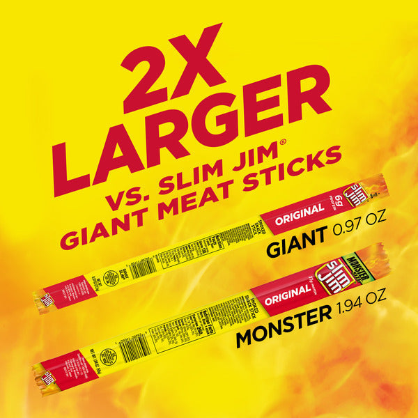 Slim Jim Monster Smoked Meat Sticks, Original Flavor  DestGlow