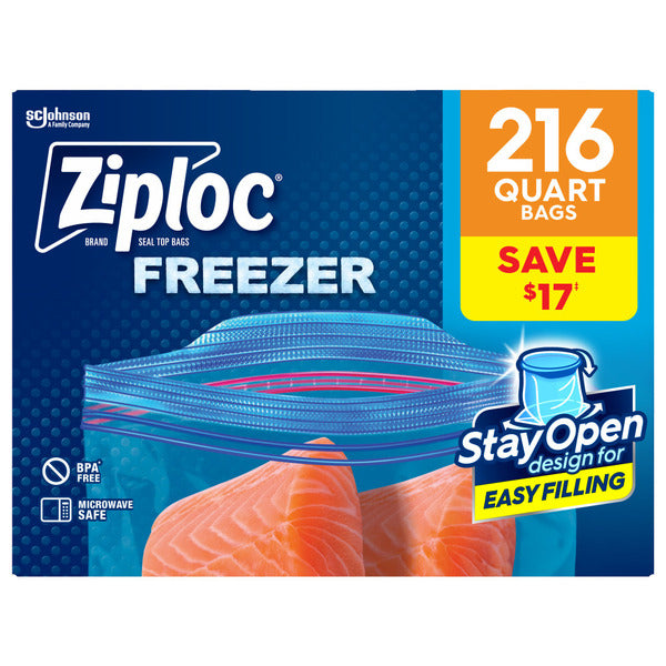 Ziploc Quart Freezer Storage Bags, Stay Open Design, Easy to Fill  DestGlow